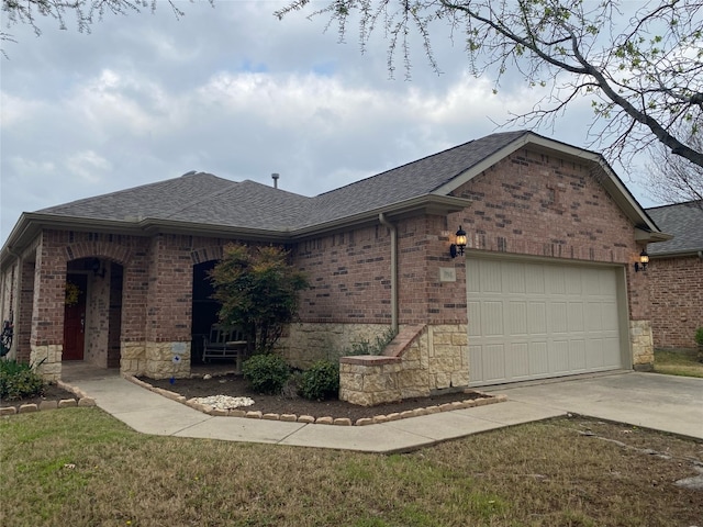 ranch-style home with a garage