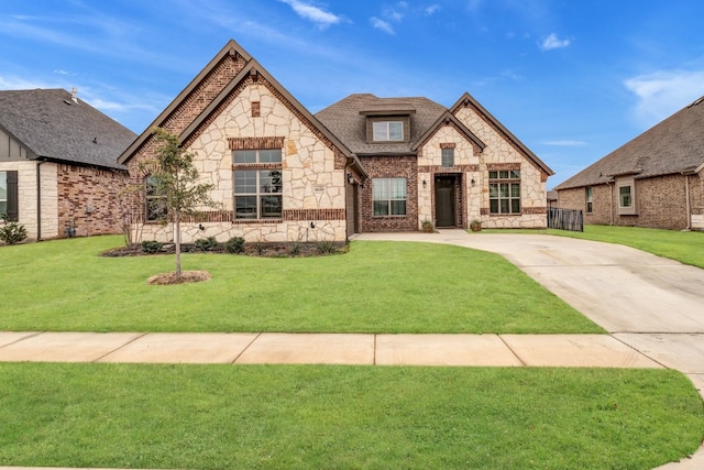 view of front of property featuring a front yard