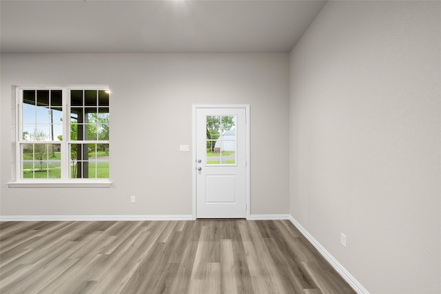 interior space with light hardwood / wood-style flooring and a healthy amount of sunlight