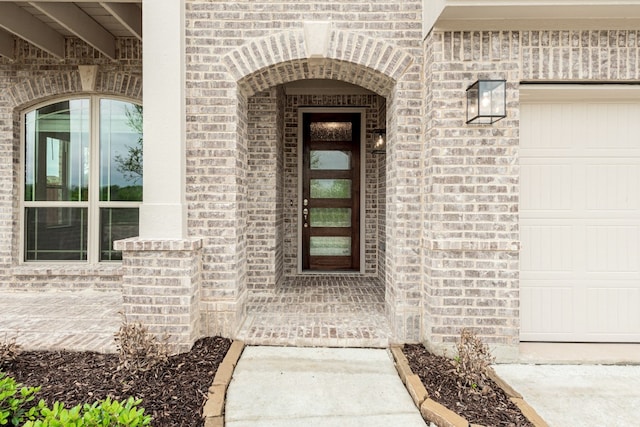 entrance to property with a garage