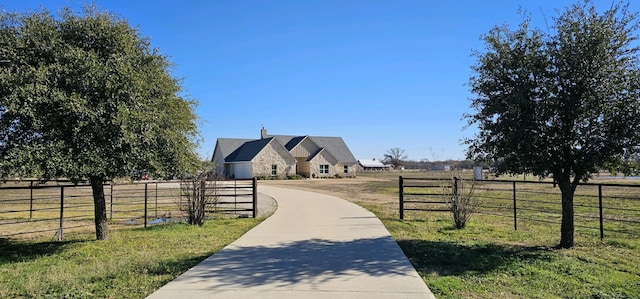 exterior space featuring a rural view