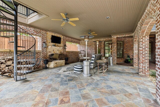 view of patio / terrace with ceiling fan