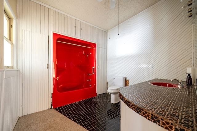 1832 Commercial Ave, Anson, TX 79501 - interior space featuring sink and a textured ceiling