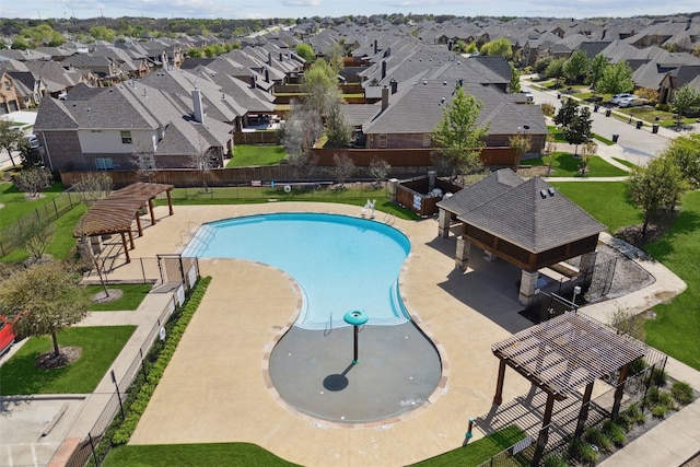 view of swimming pool with a pergola, a gazebo, and a patio area