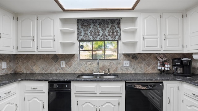 kitchen featuring dishwasher, white cabinetry, and sink