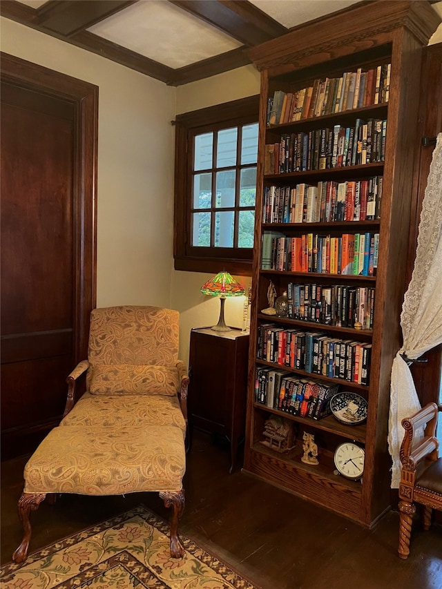 sitting room featuring wood-type flooring