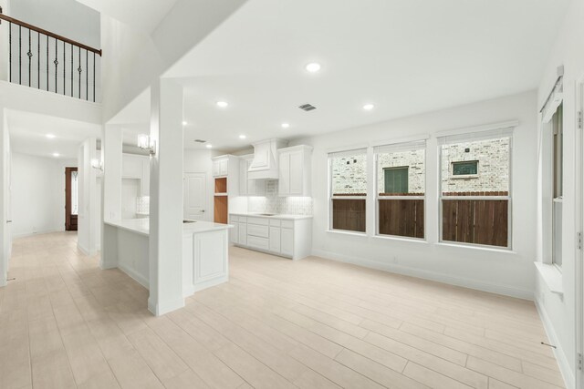 interior space featuring light wood-type flooring