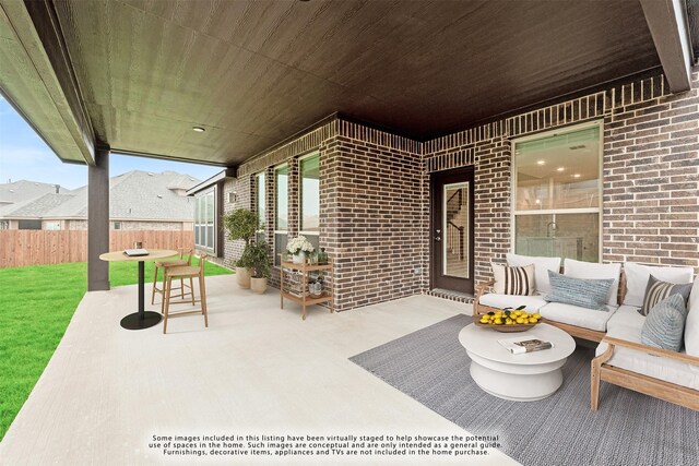 view of patio featuring an outdoor living space