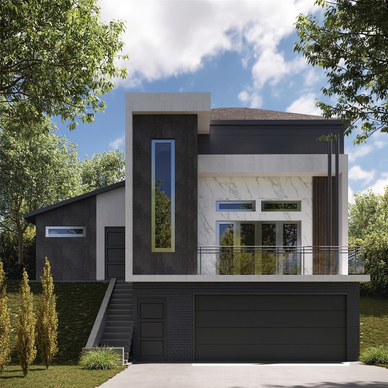 contemporary house with a garage