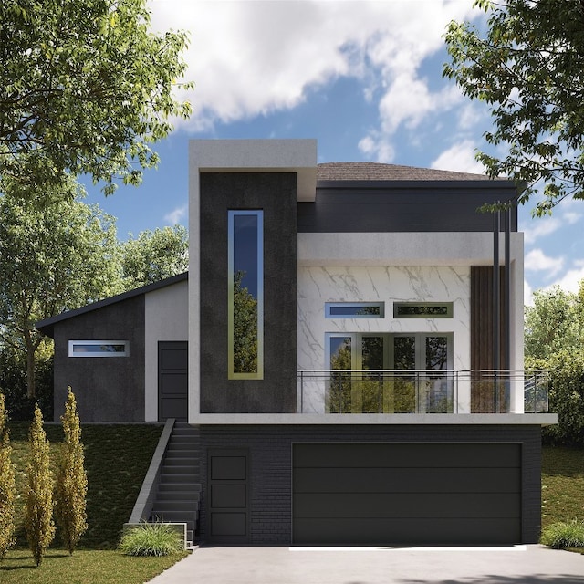 contemporary house with a garage