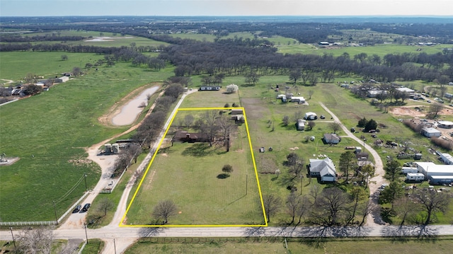 bird's eye view with a rural view