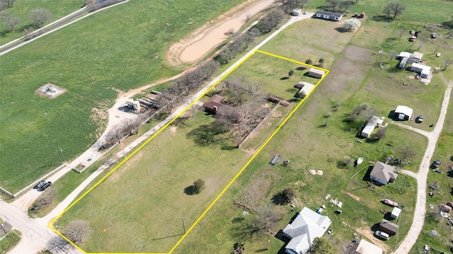 aerial view with a rural view