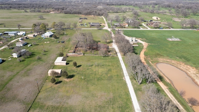 aerial view featuring a rural view