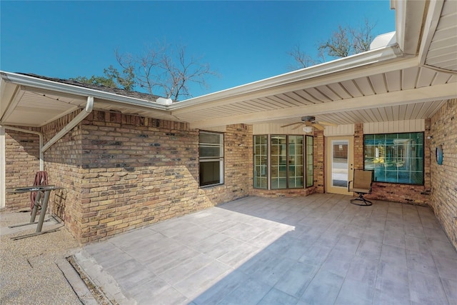 view of patio with ceiling fan