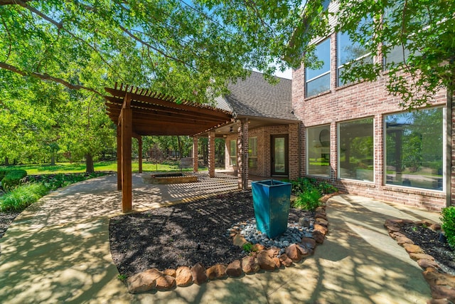 view of patio with a pergola