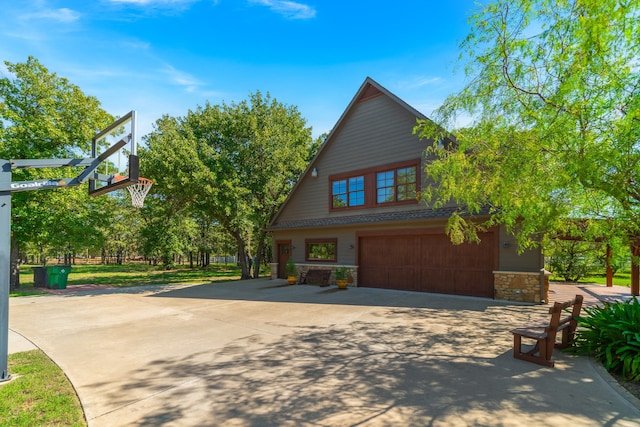 view of front of home with a garage