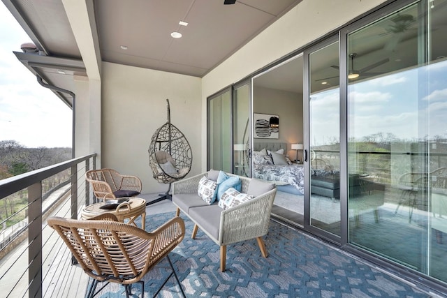 balcony featuring an outdoor living space