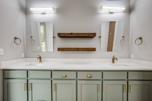 bathroom featuring dual vanity