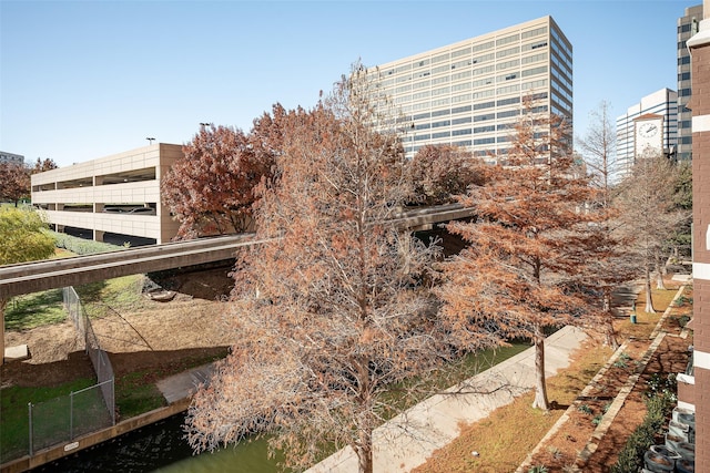 view of building exterior featuring a water view