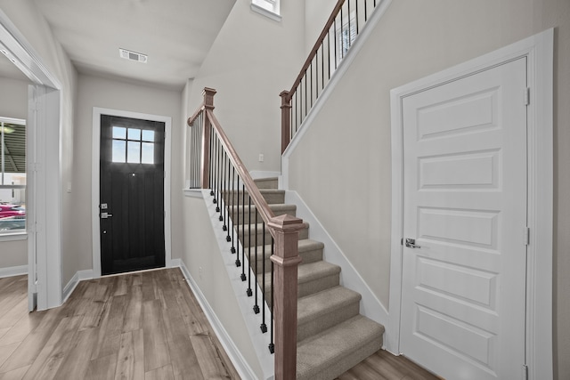 foyer featuring light hardwood / wood-style flooring