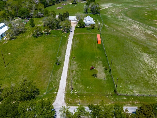 aerial view featuring a rural view