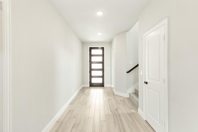 entryway featuring light hardwood / wood-style flooring