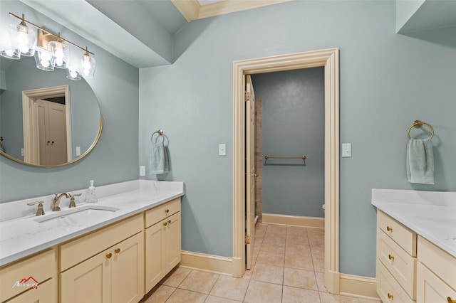 bathroom featuring tile patterned floors and vanity