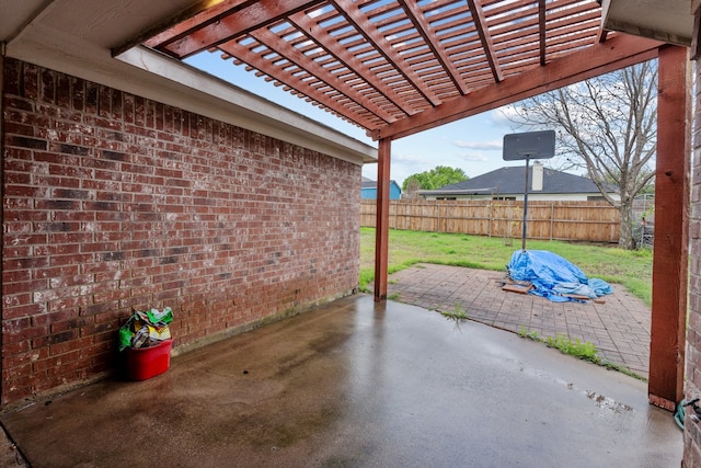 view of patio / terrace featuring a pergola