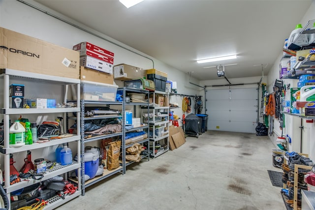 garage featuring a garage door opener