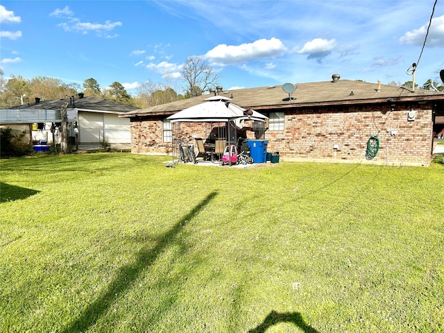 view of yard with a gazebo