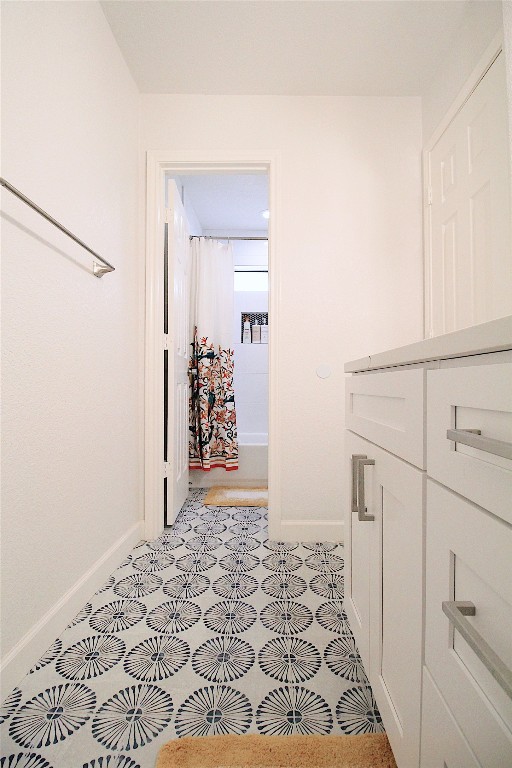 interior space with light tile flooring