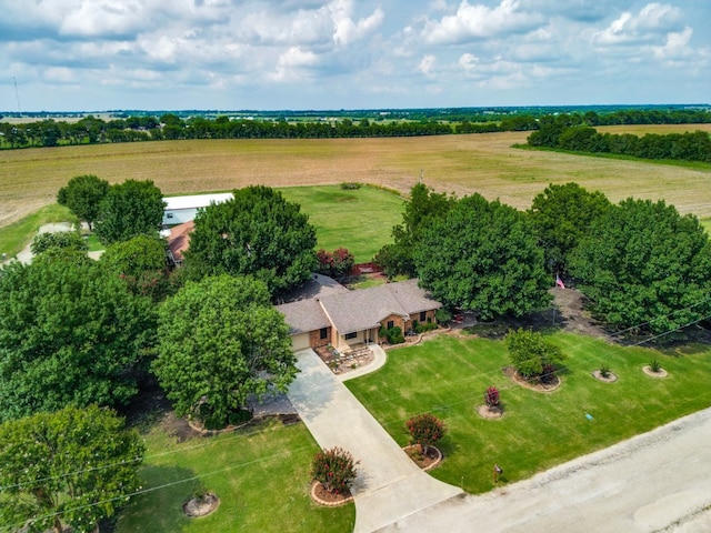 aerial view with a rural view