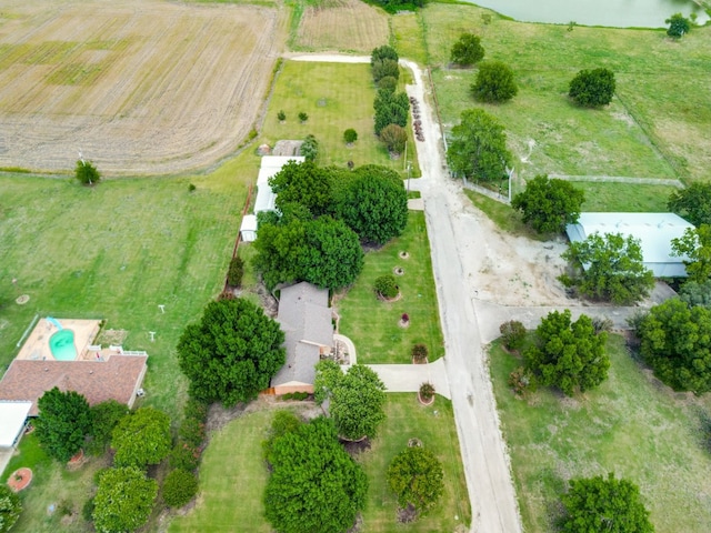 aerial view with a rural view