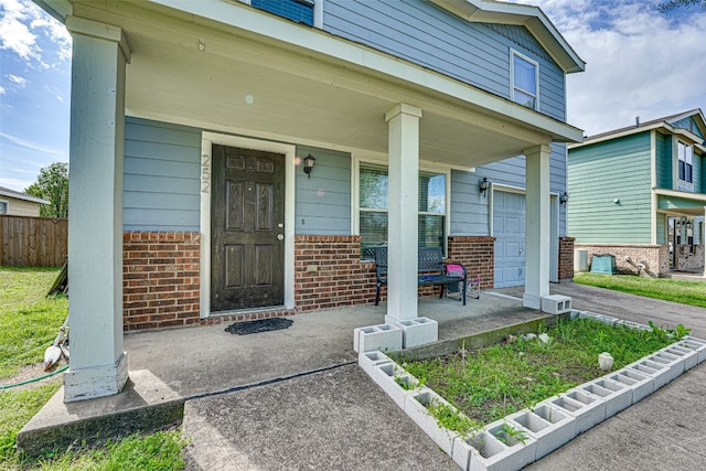 property entrance with a porch