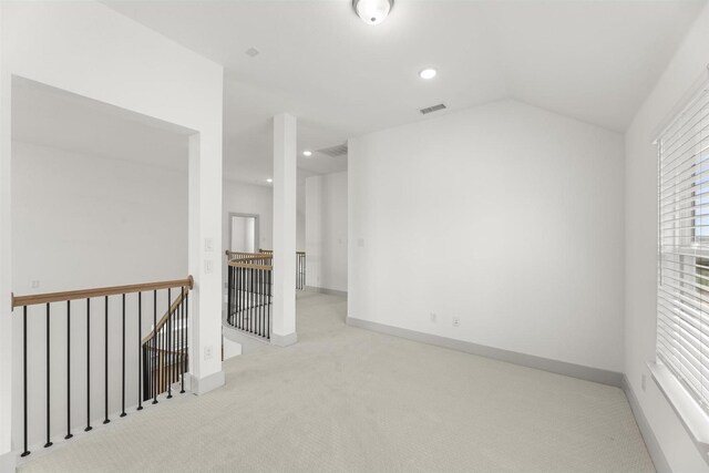 1841 Jasmine June, Mesquite, TX 75181 - carpeted spare room featuring visible vents, recessed lighting, baseboards, and vaulted ceiling