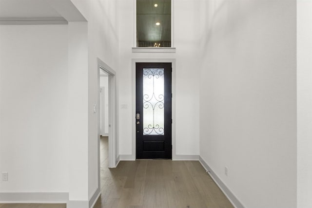 1841 Jasmine June, Mesquite, TX 75181 - entrance foyer with baseboards, a high ceiling, and wood finished floors