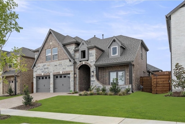 1841 Jasmine June, Mesquite, TX 75181 - view of front of property featuring fence, a shingled roof, an attached garage, brick siding, and driveway