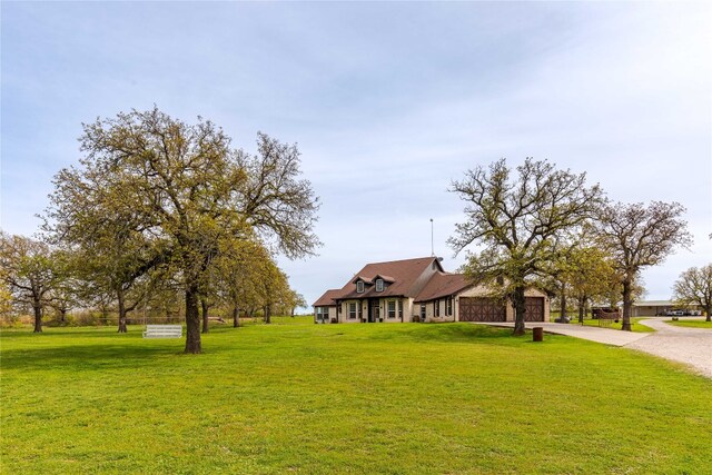 view of front of property with a front lawn