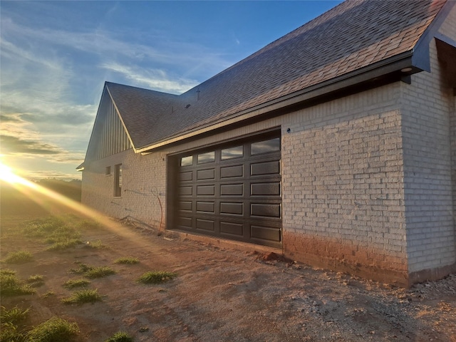 view of property exterior at dusk