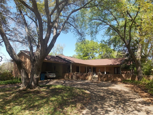 view of single story home