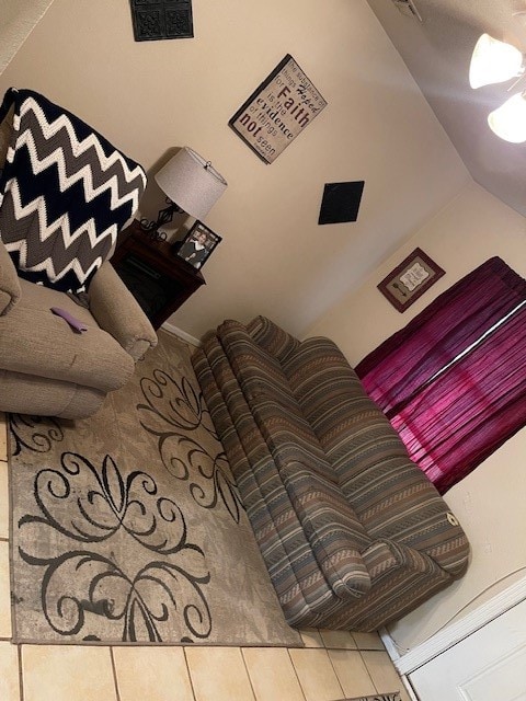 view of tiled living area