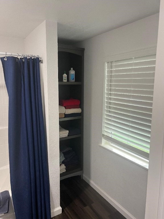 bathroom featuring hardwood / wood-style flooring