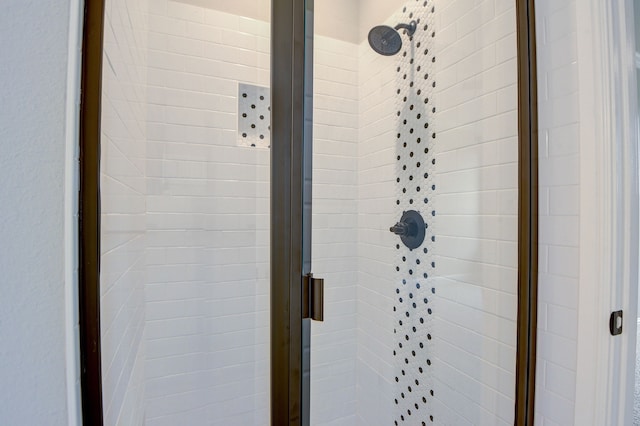 details with an enclosed shower