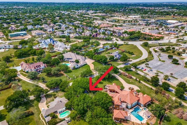 aerial view featuring a residential view