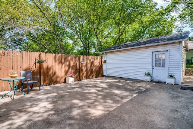 view of garage