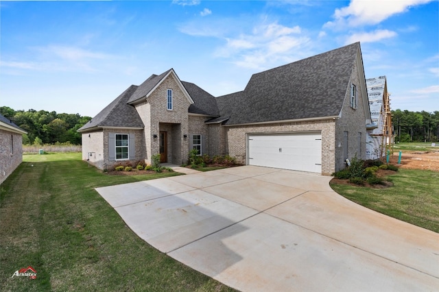 view of front facade with a front yard