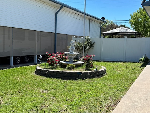 view of yard with a gazebo