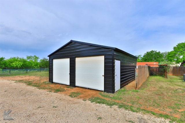 view of garage