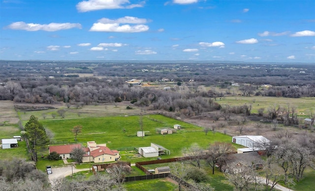 drone / aerial view with a rural view