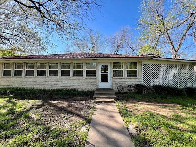 view of single story home